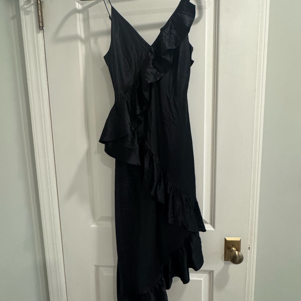 Cami NYC Black Asymmetrical Ruffle Dress - Picture 4 of 5